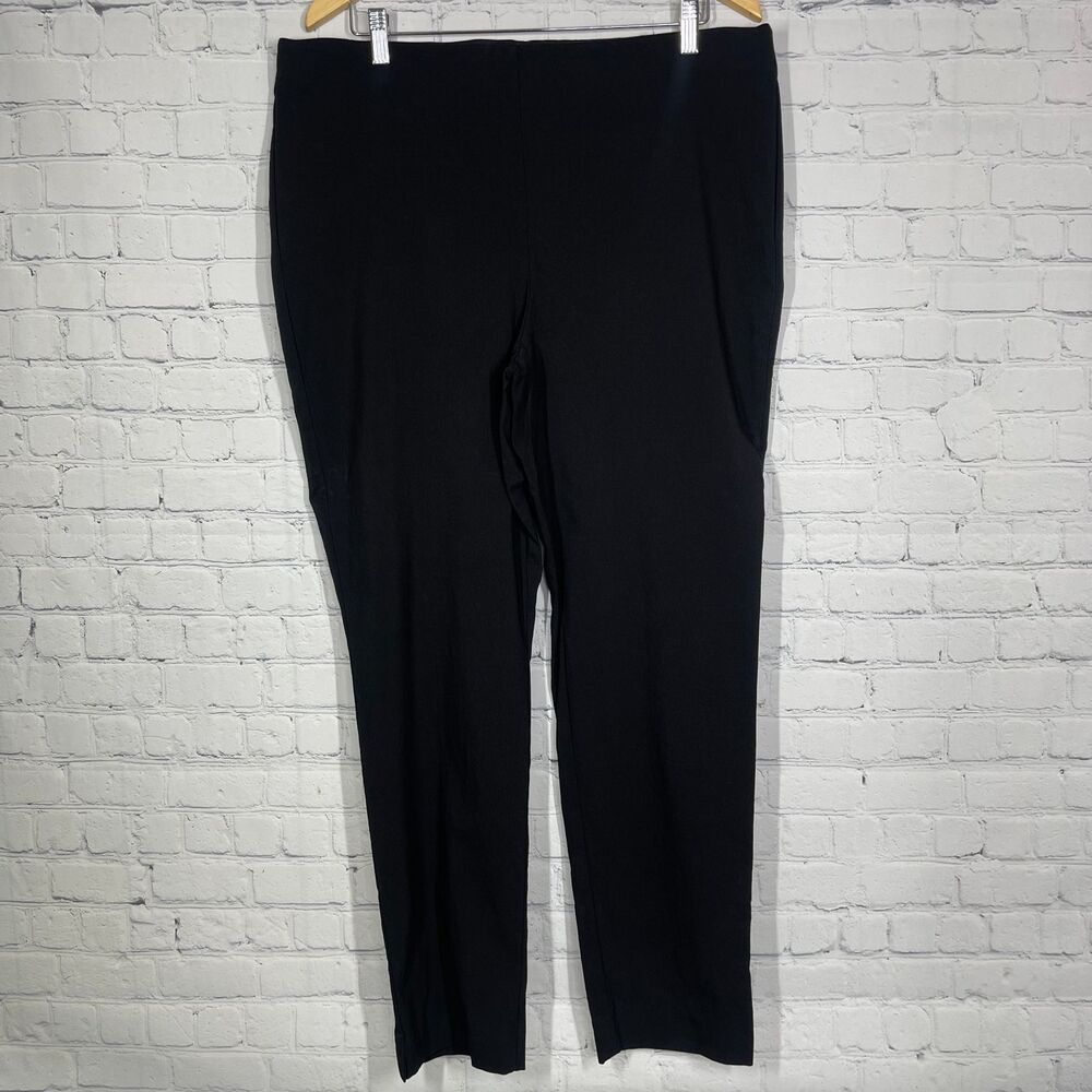 Chico's 3R Pants Women's Extra Large Black Pull on Elastic Waist Preppy Career